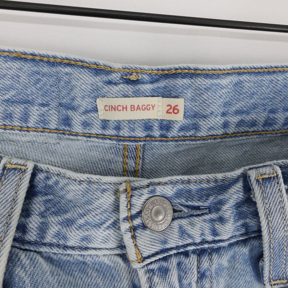 Levis Cinch Baggy Jeans Womens 26x31 Blue Light Wash High Rise Wide Leg - Picture 10 of 13